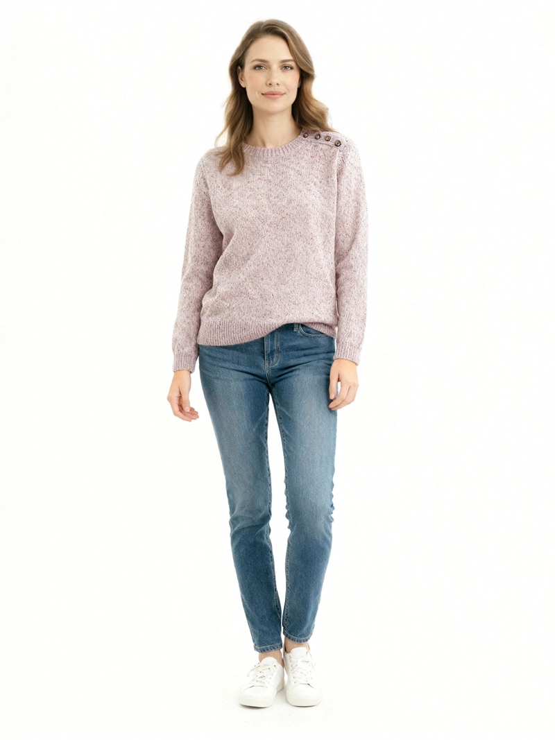 SWEATER MUJER REGATTA JASPEADO BOTONES - 4