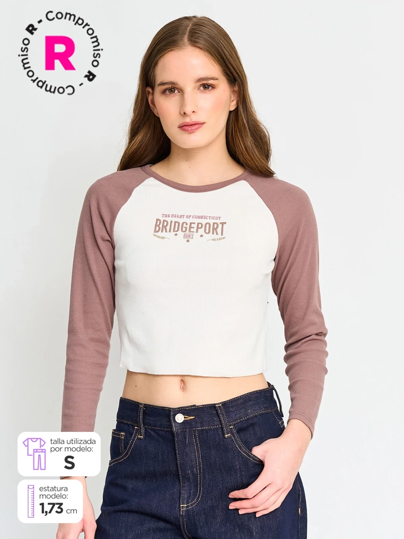 POLERA MANGA LARGA ALGODÓN MUJER INDEX BÁSICA - 1