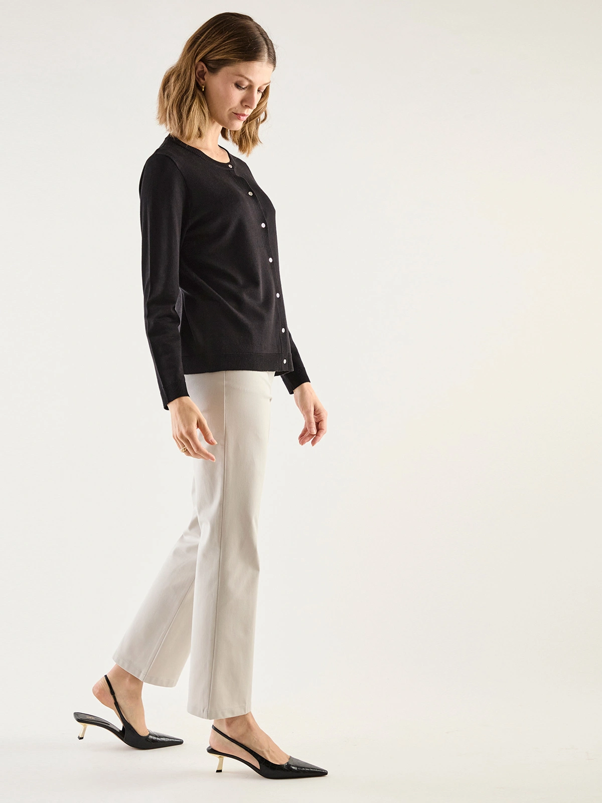 CARDIGAN MUJER MA GRIFFE LISO CLÁSICO - 1
