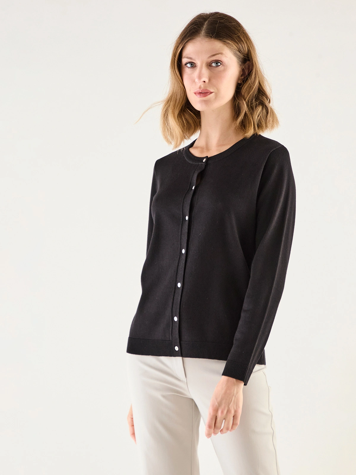 CARDIGAN MUJER MA GRIFFE LISO CLÁSICO - 2