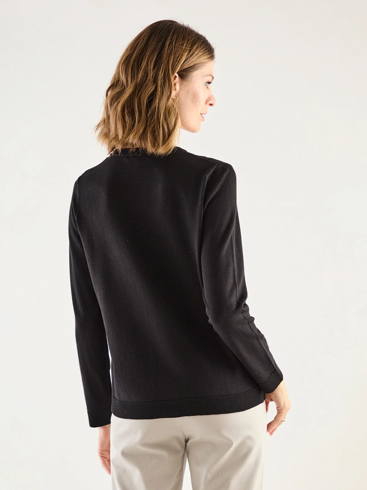 CARDIGAN MUJER MA GRIFFE LISO CLÁSICO - 3