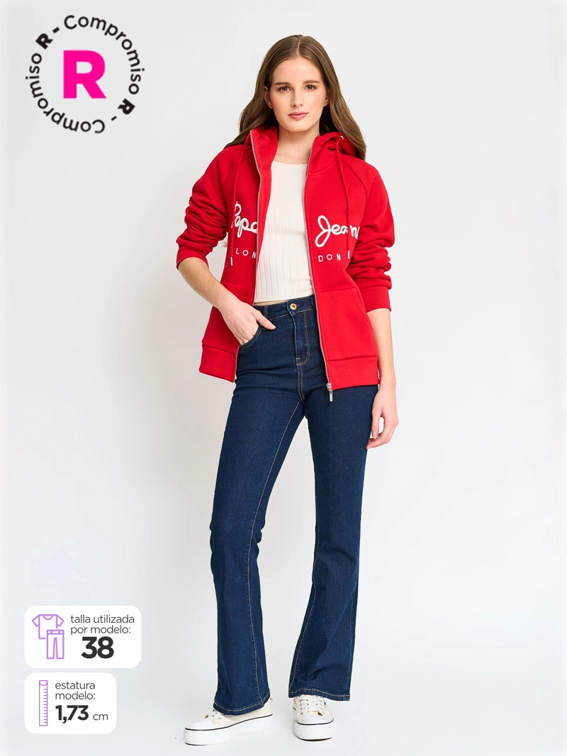 JEANS ALGODÓN FLARE MUJER PEPE JEANS AZUL MARINO