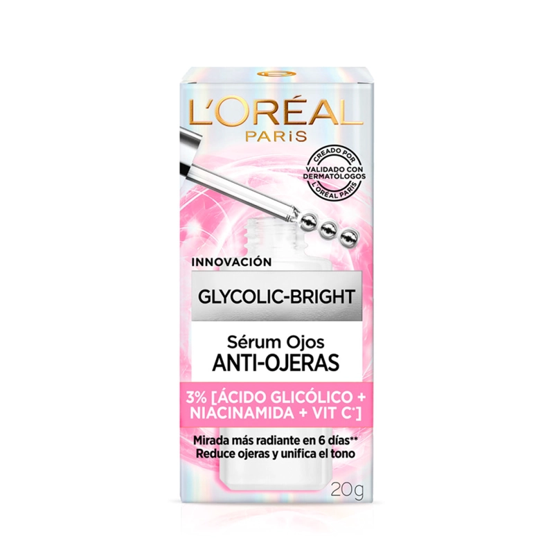 SÉRUM OJOS LOREAL GLYCOLIC BRIGHT 20 GR ANTIOJERAS - 1