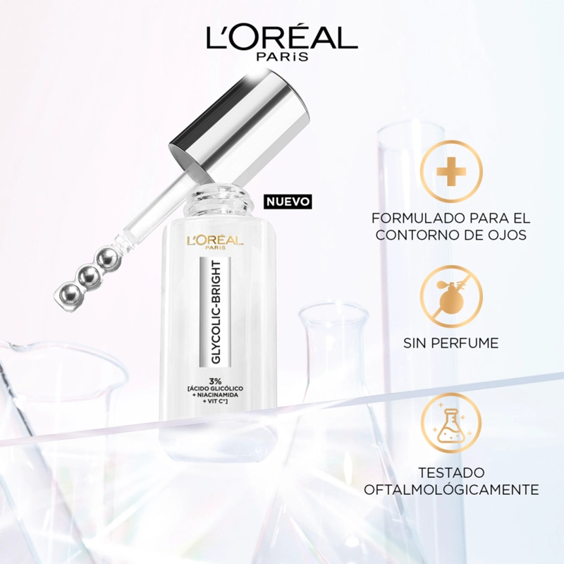 SÉRUM OJOS LOREAL GLYCOLIC BRIGHT 20 GR ANTIOJERAS - 6