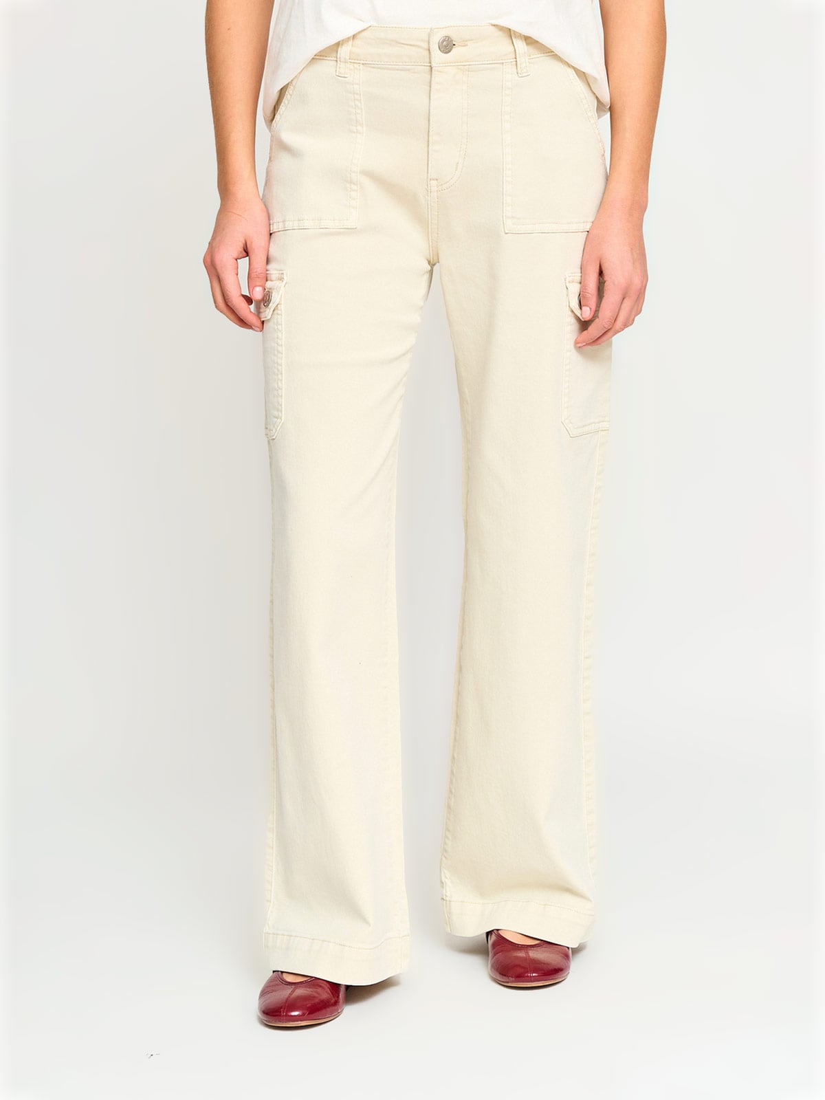 PANTALÓN DE BUZO ALGODÓN WIDE LEG MUJER INDEX CARGO - 2