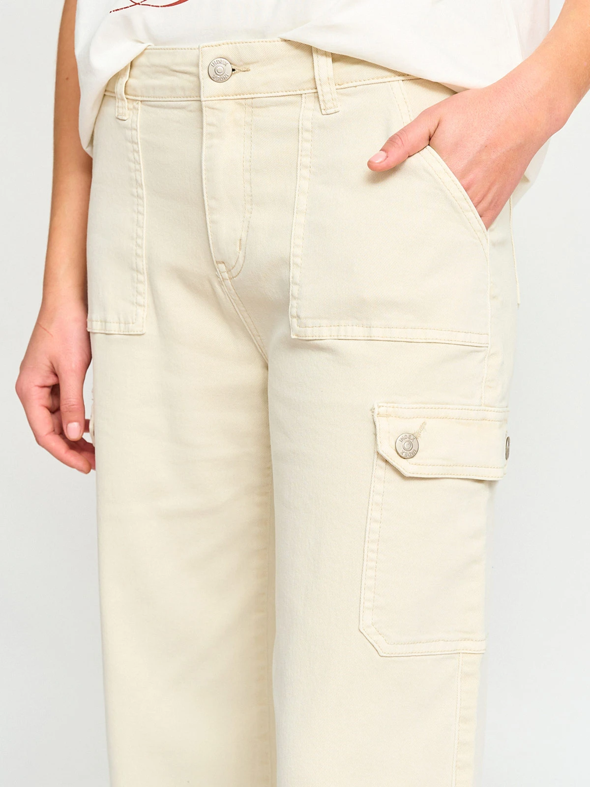 PANTALÓN DE BUZO ALGODÓN WIDE LEG MUJER INDEX CARGO - 4