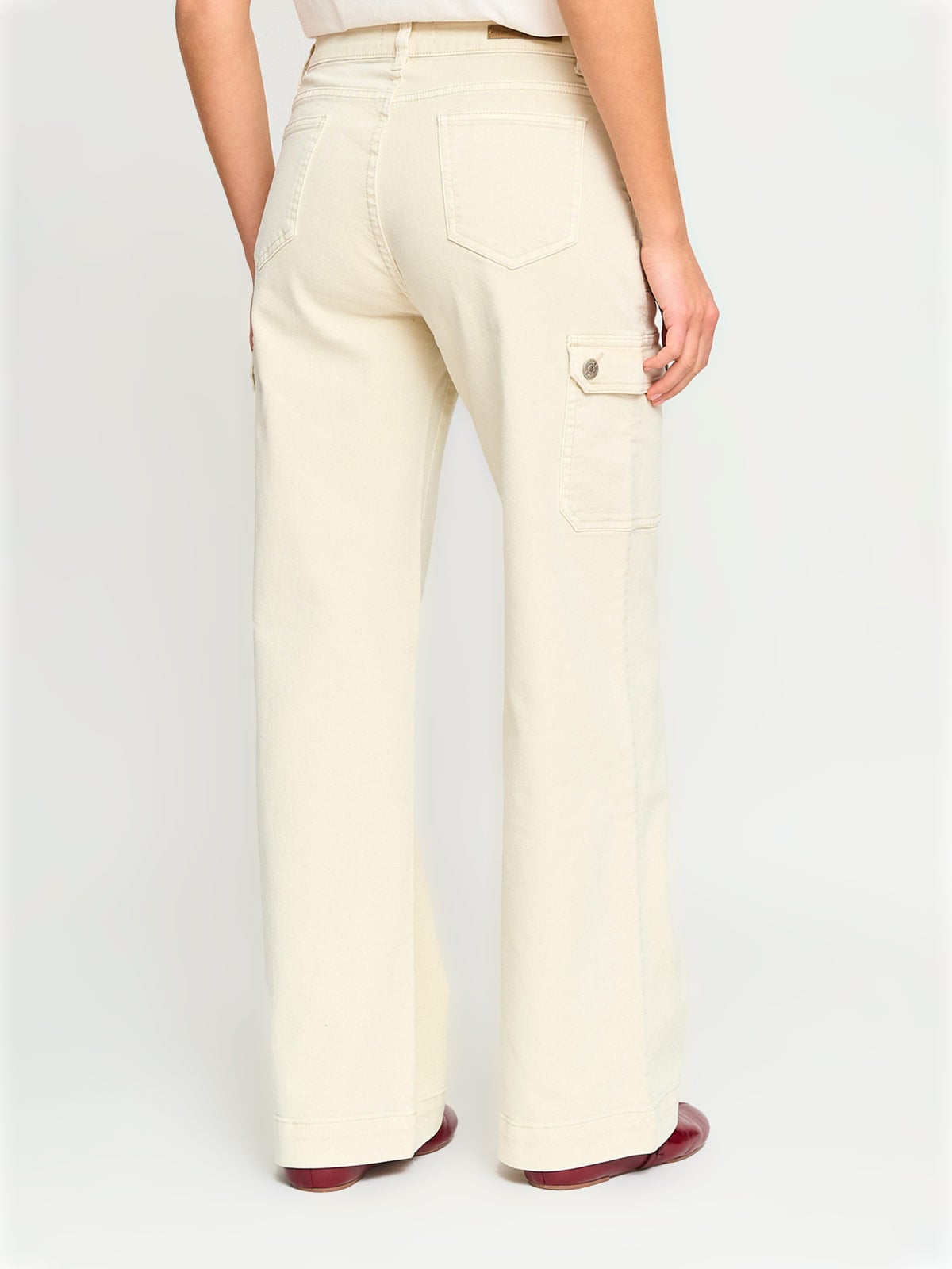 PANTALÓN DE BUZO ALGODÓN WIDE LEG MUJER INDEX CARGO - 3