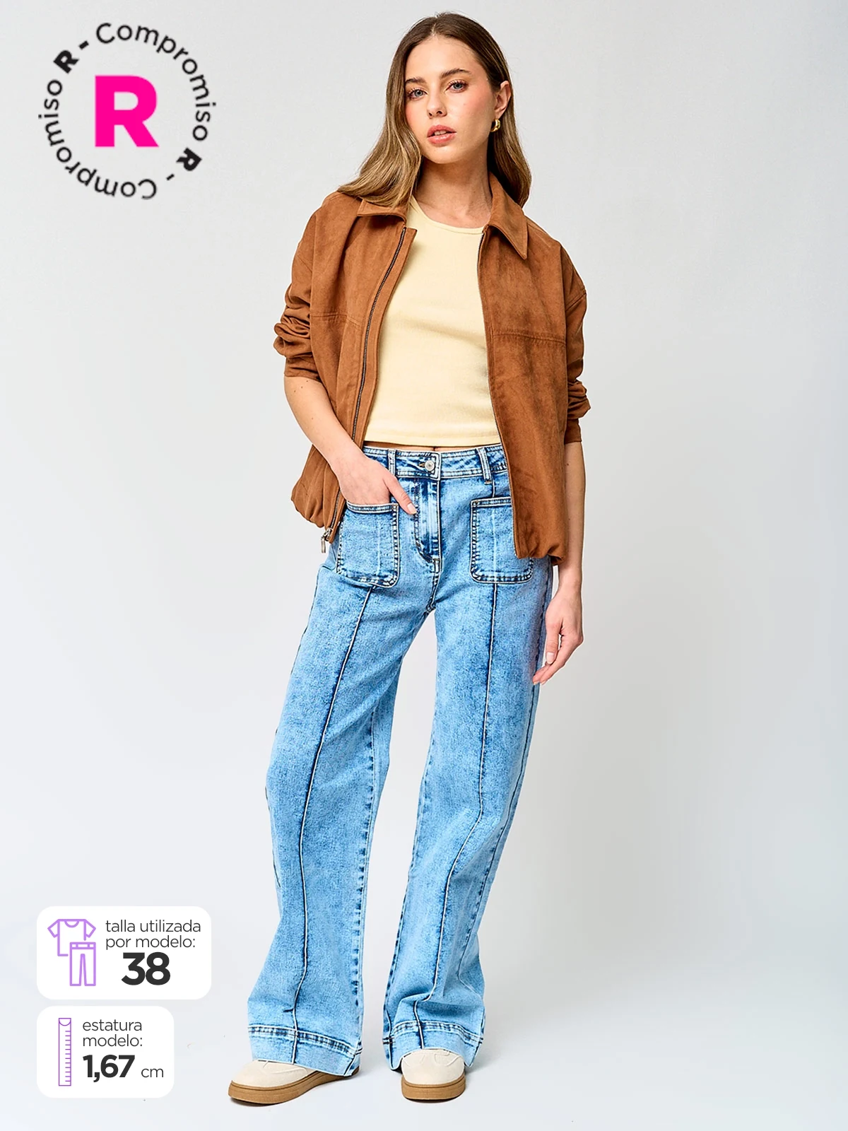 PANTALÓN DE BUZO ALGODÓN MUJER INDEX BOLSILLOS - 1