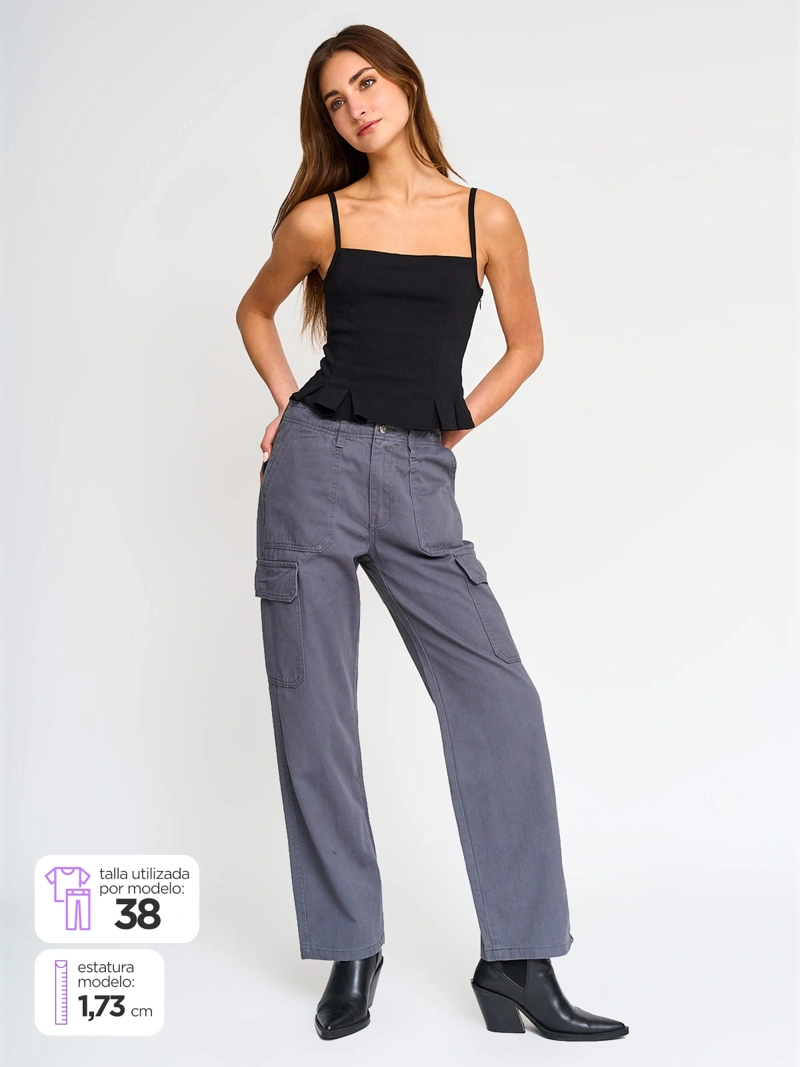 PANTALÓN MUJER INDEX CARGO ALGODÓN - 1