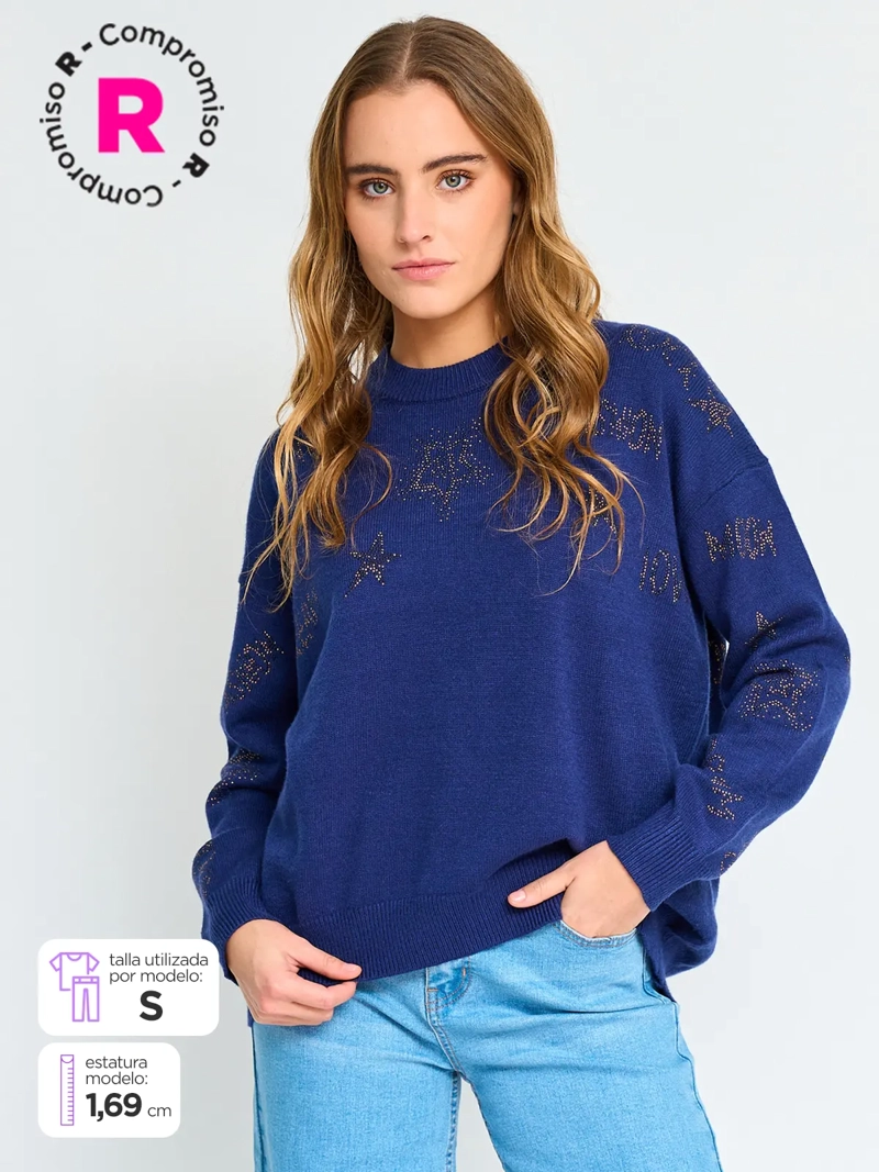 SWEATER MUJER BARBADOS BRILLOS - 1
