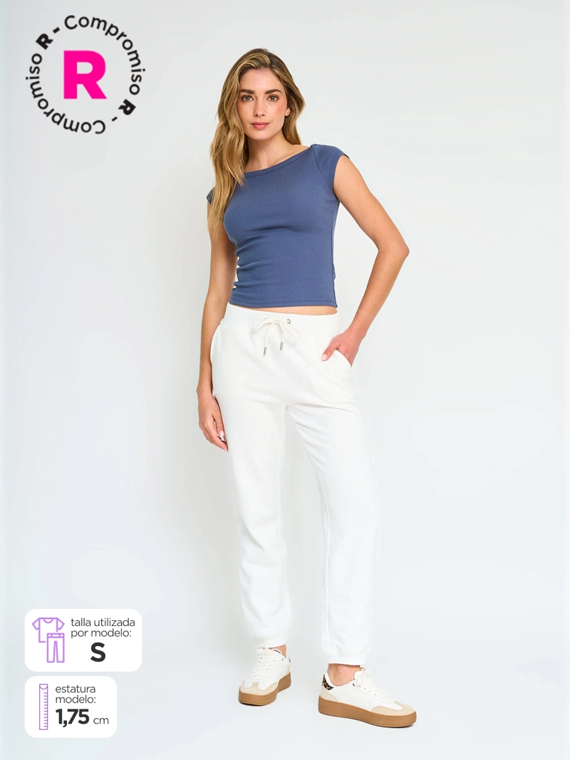 POLERA MANGA CORTA ALGODÓN MUJER INDEX CUELLO ABIERTO - 1