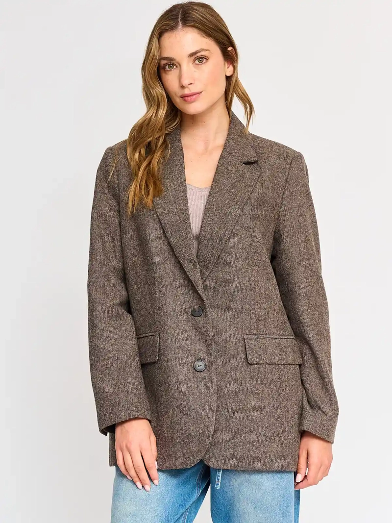 BLAZER LANA MUJER INDEX CHOCOLATE OVERSIZE - 1