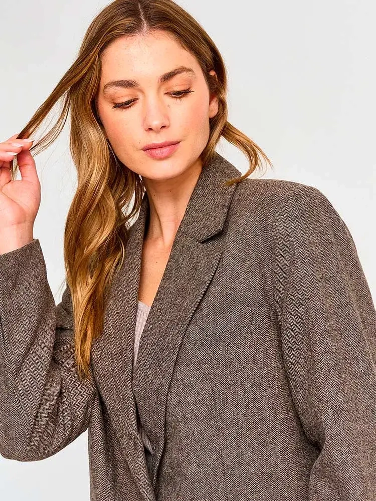BLAZER LANA MUJER INDEX CHOCOLATE OVERSIZE - 3