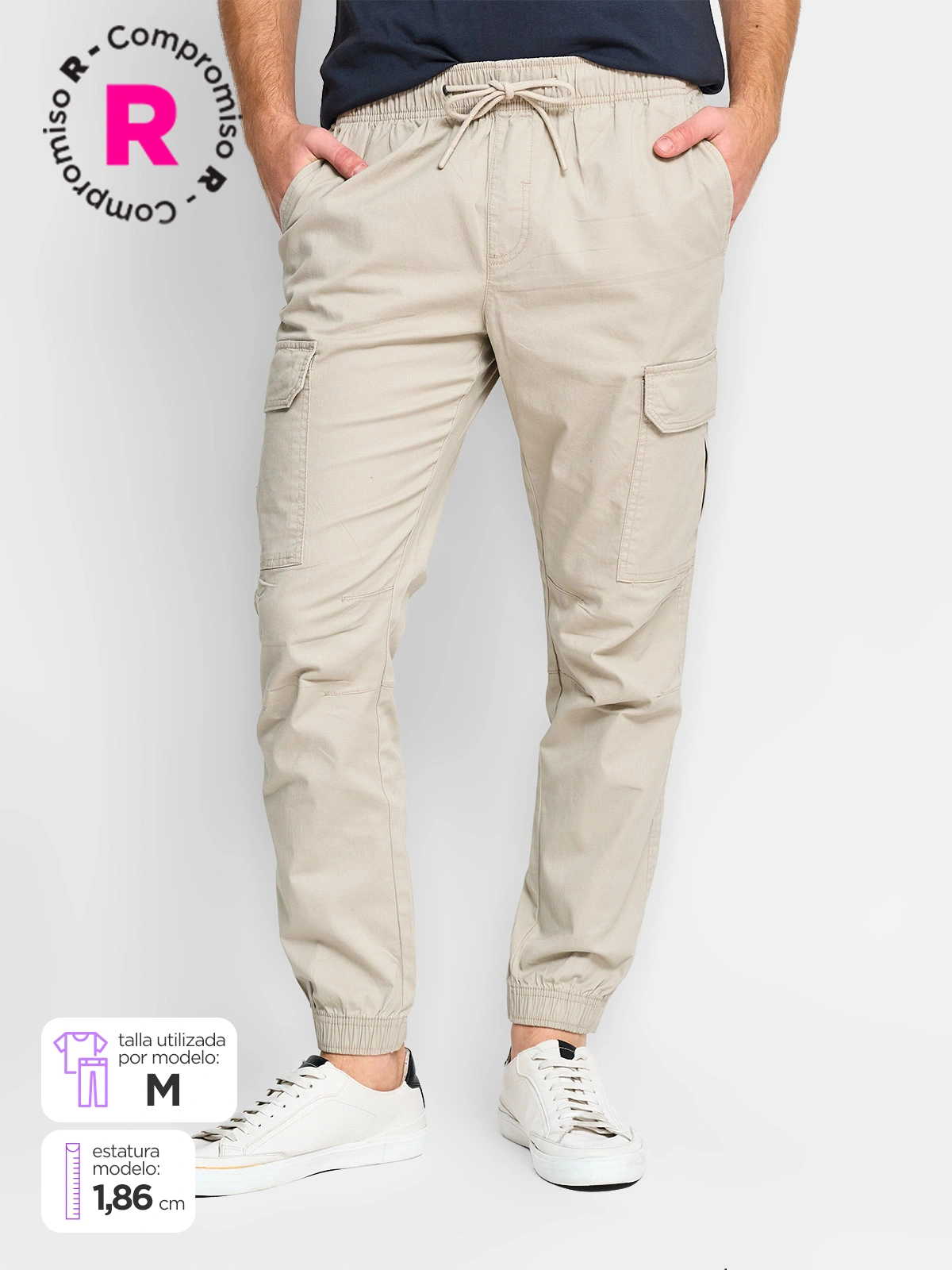 PANTALÓN ALGODÓN JOGGER HOMBRE INDEX CARGO - 1