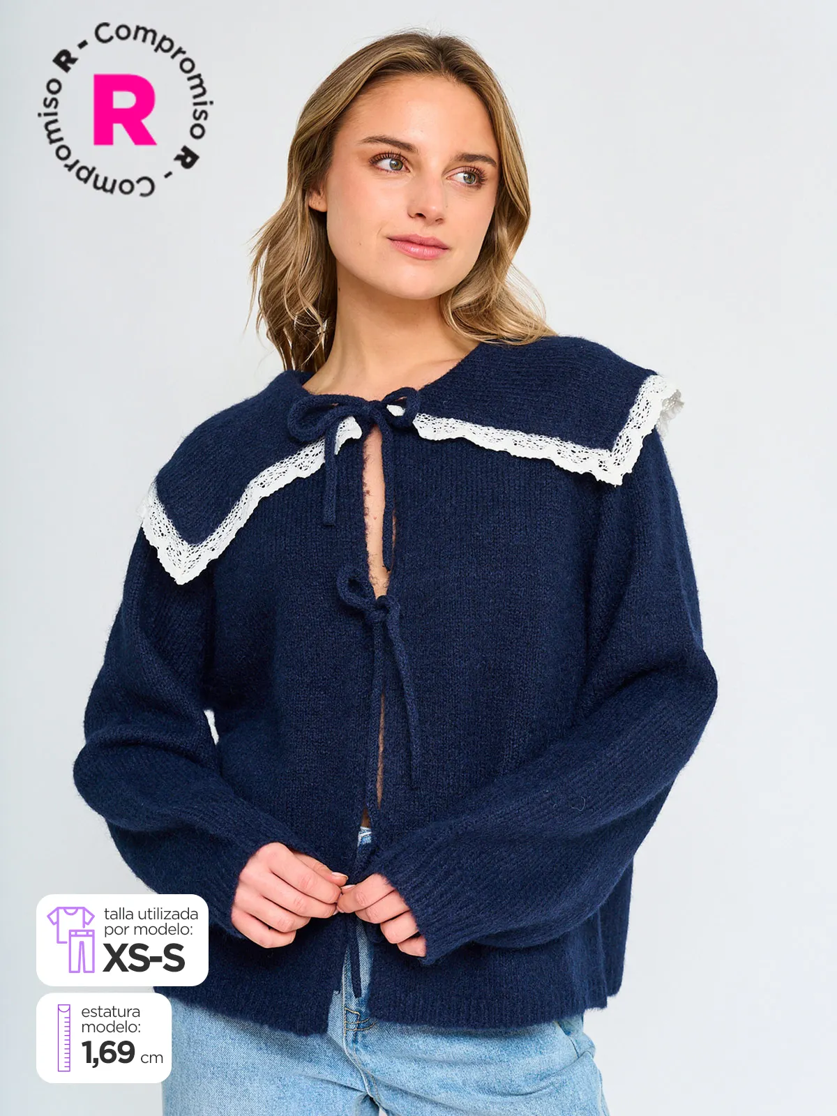 CARDIGAN MUJER INDEX CUELLO BOBO - 1