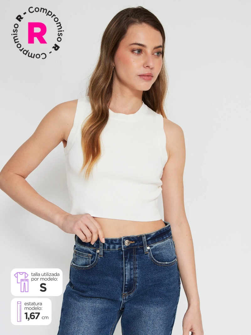 POLERA SIN MANGAS MUJER INDEX TEJIDA - 1