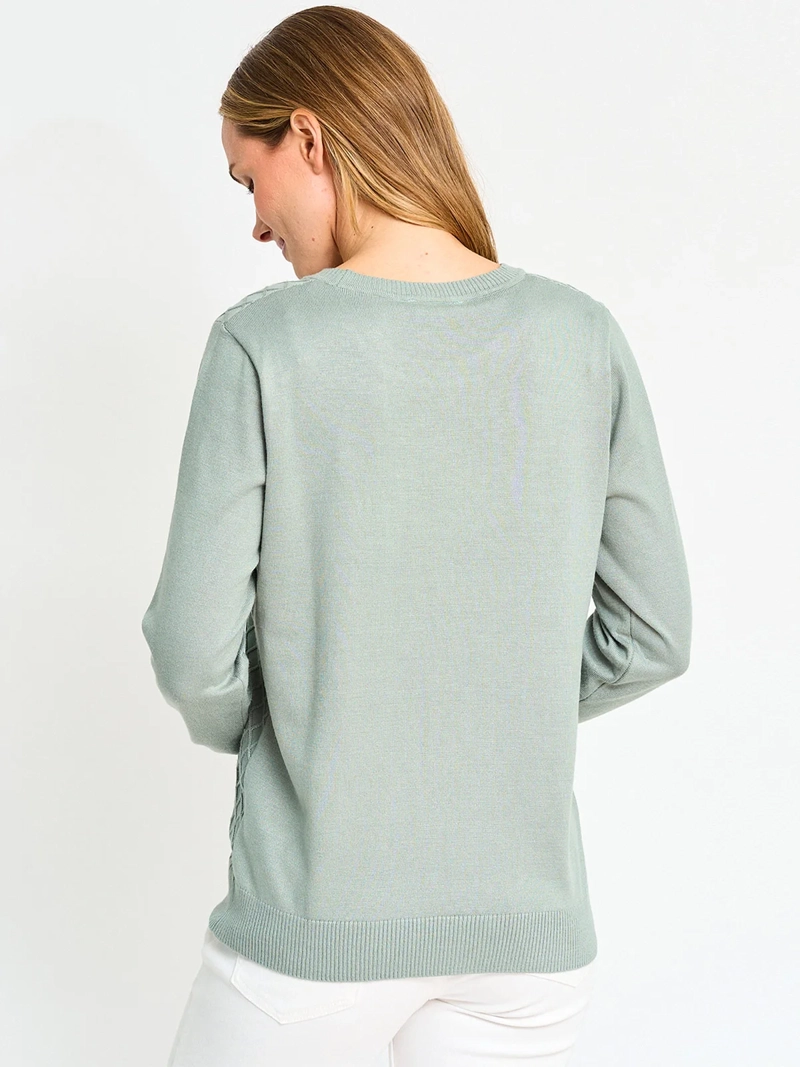 SWEATER MANGA LARGA MUJER AZIZ TRENZADO - 2