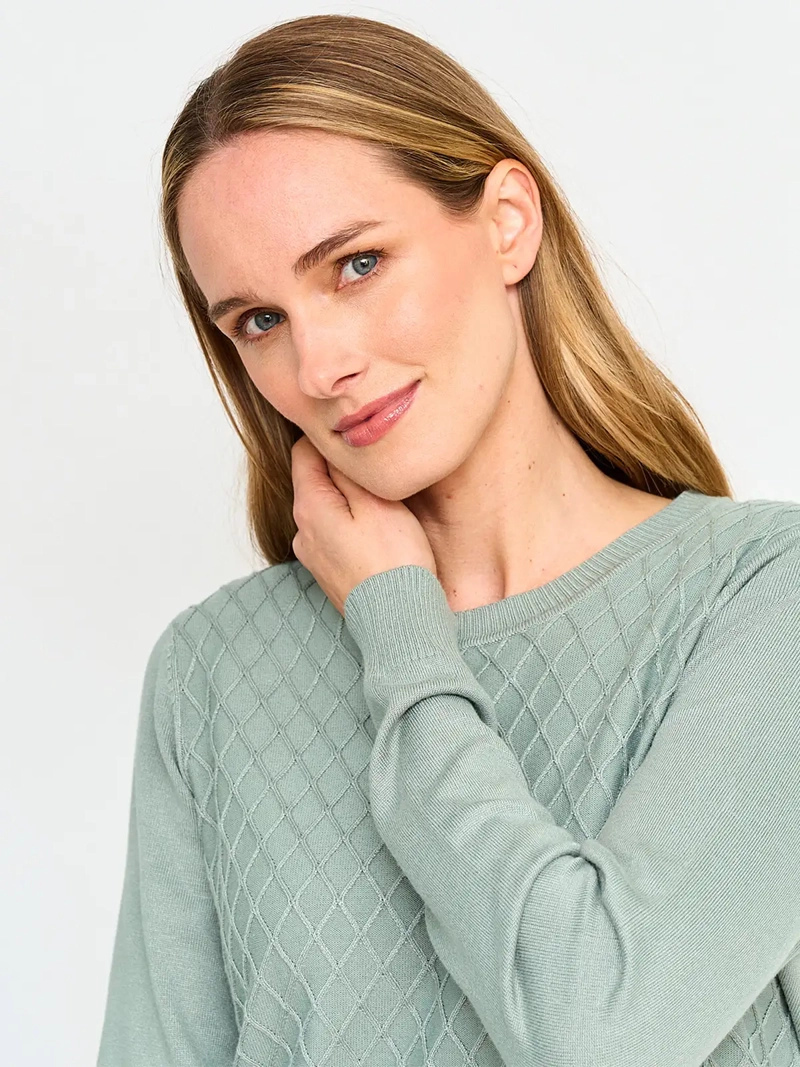 SWEATER MANGA LARGA MUJER AZIZ TRENZADO - 3