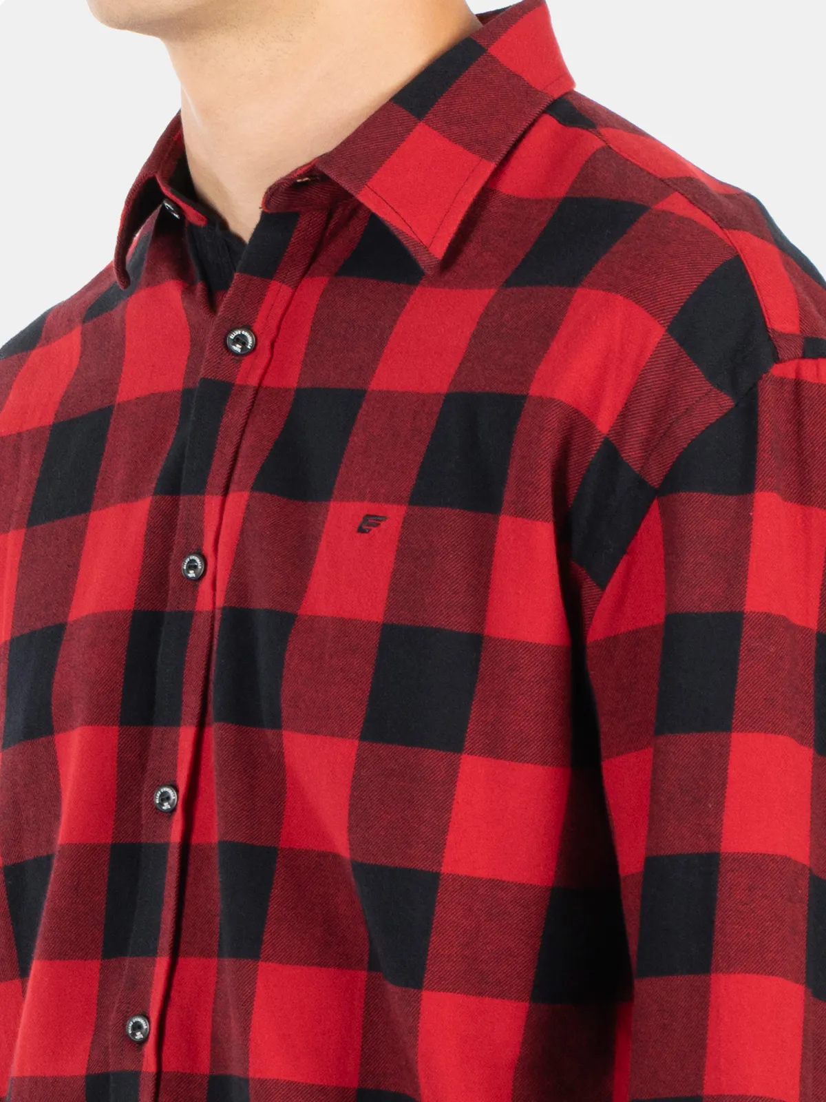 CAMISA MANGA LARGA HOMBRE ELLUS ROJO A CUADROS - 3