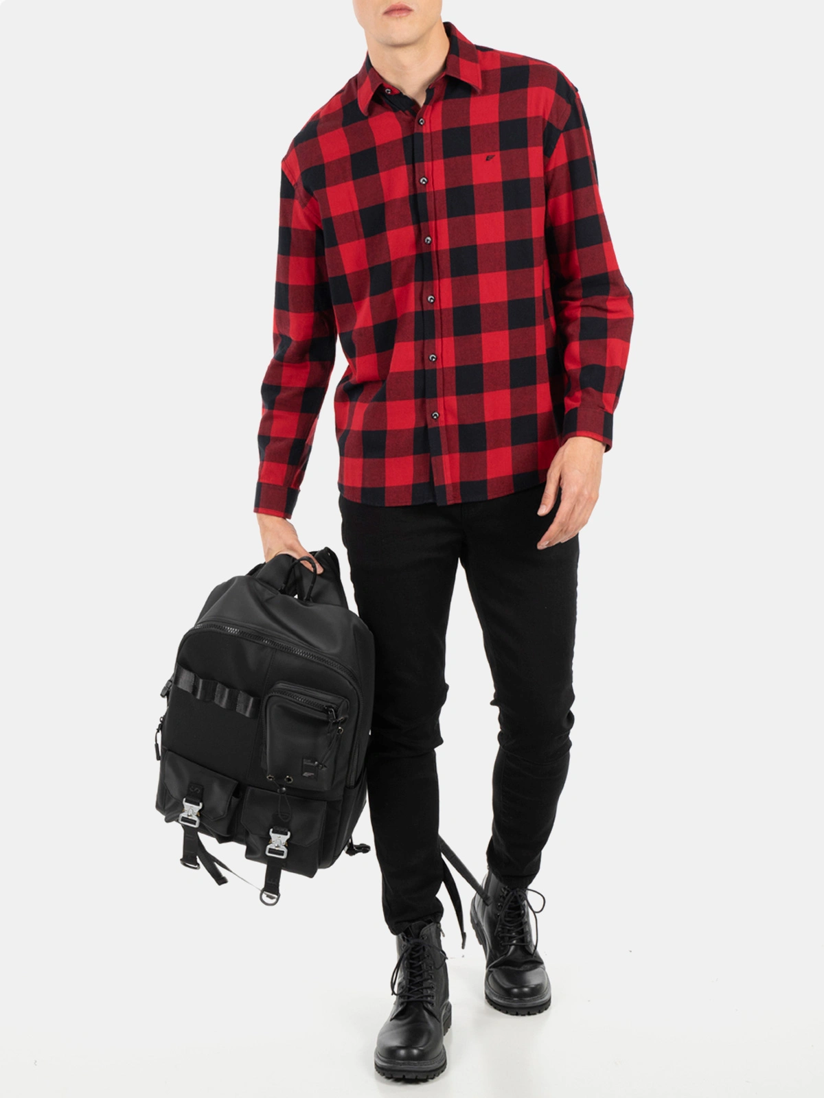 CAMISA MANGA LARGA HOMBRE ELLUS ROJO A CUADROS - 4