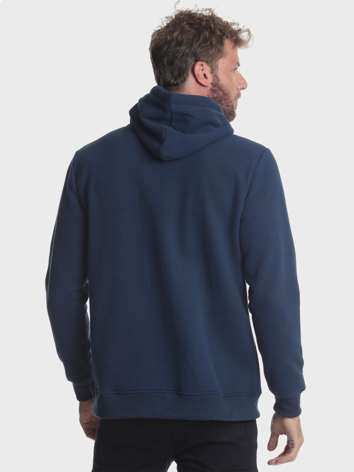 POLERÓN HOMBRE ELLUS AZUL MARINO CON BOLSILLO CANGURO - 2