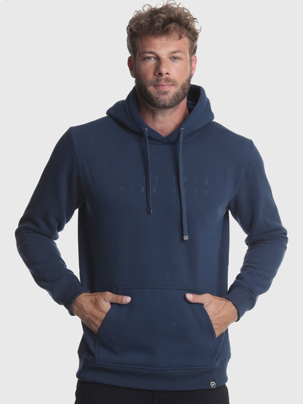 POLERÓN HOMBRE ELLUS AZUL MARINO CON CAPUCHA - 1