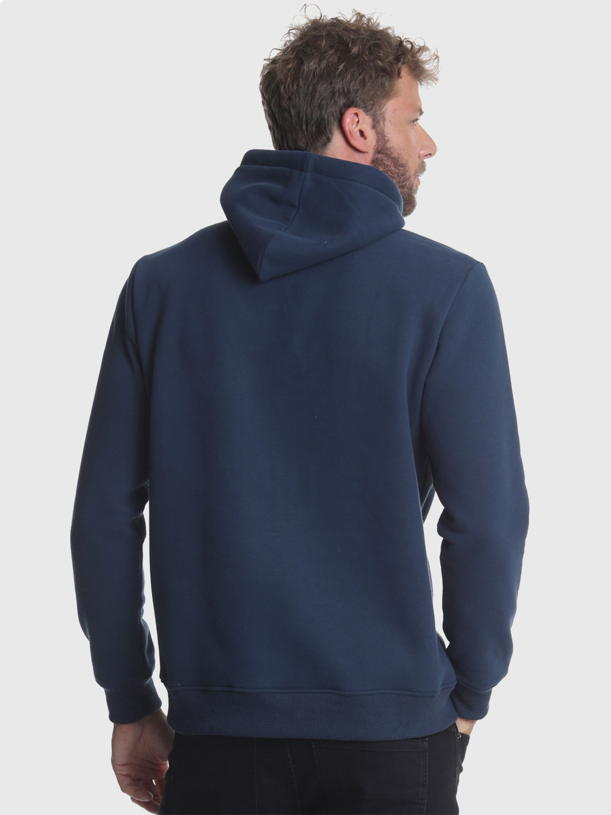 POLERÓN HOMBRE ELLUS AZUL MARINO CON CAPUCHA - 2