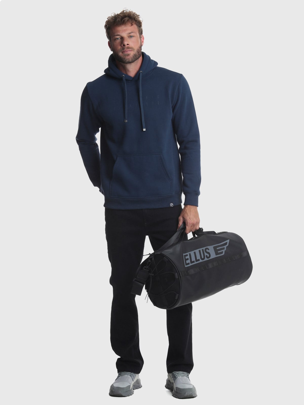 POLERÓN HOMBRE ELLUS AZUL MARINO CON CAPUCHA - 4