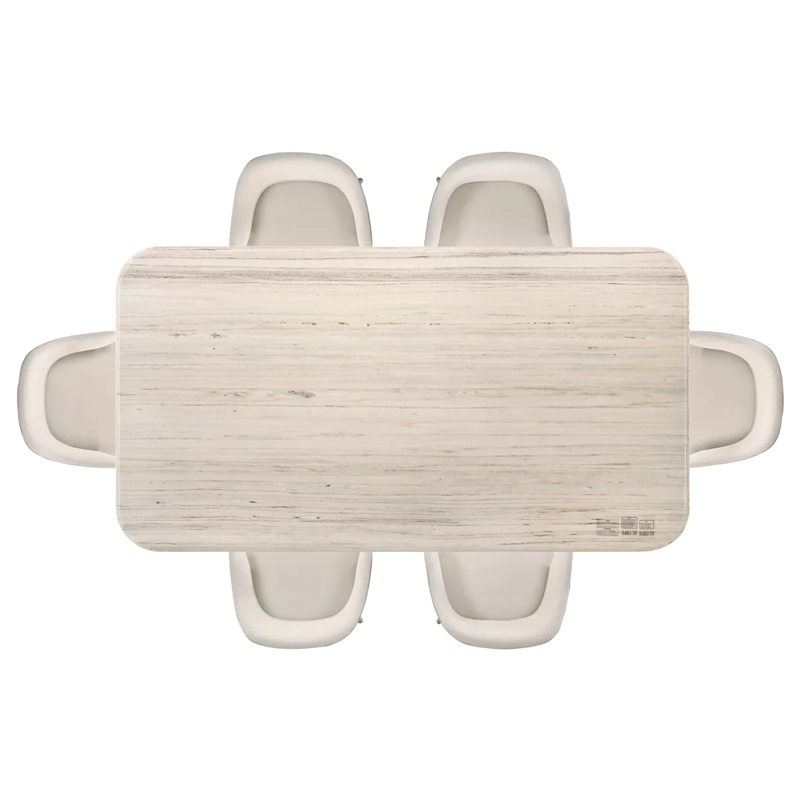 JUEGO DE COMEDOR MAISON LINETT CELINE 6 SILLAS MÁRMOL GENUINO GRIS - 3
