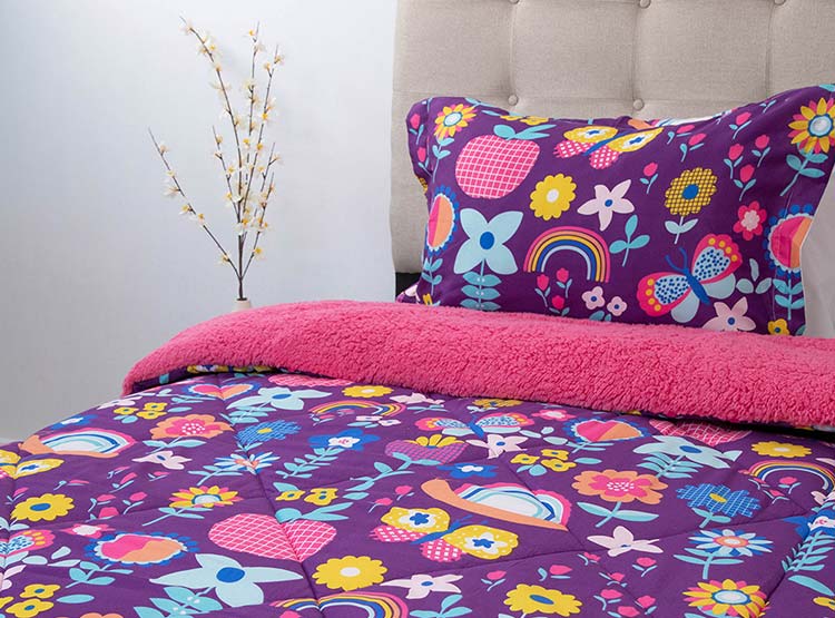 PLUMÓN DORAL SHERPA KIDS FLORES 1.5PL - 3