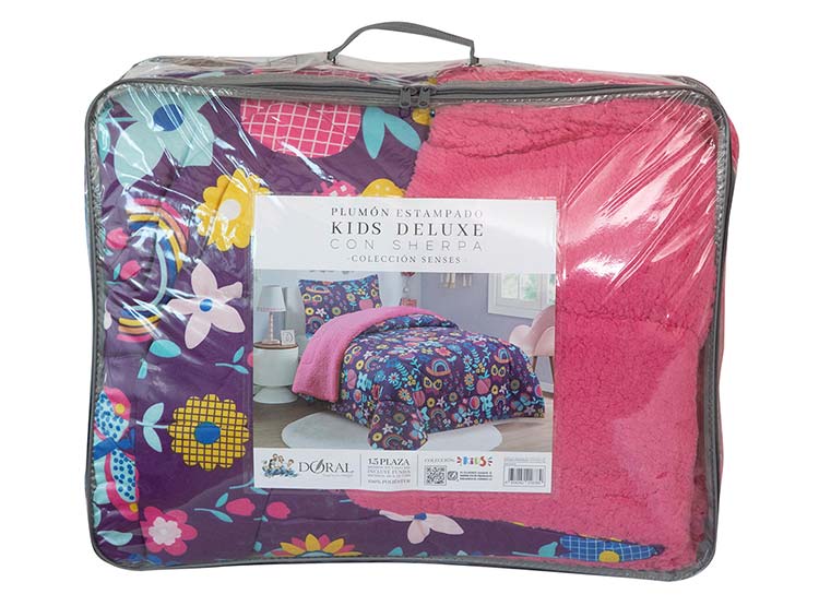 PLUMÓN DORAL SHERPA KIDS FLORES 1.5PL - 5