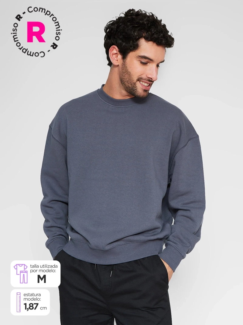 POLERÓN ALGODÓN HOMBRE INDEX CUELLO REDONDO OVERSIZE