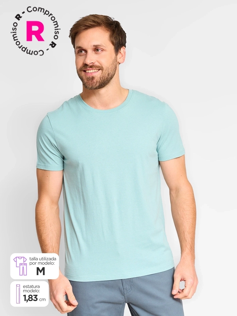 POLERA MANGA CORTA ALGODÓN HOMBRE KENNETH STEVENS CUELLO REDONDO