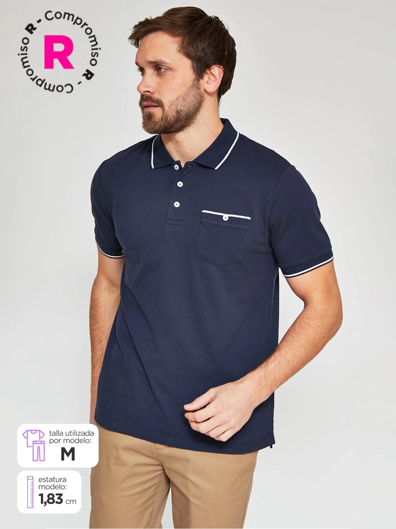 POLERA MANGA CORTA ALGODÓN HOMBRE KENNETH STEVENS PIQUÉ - 1