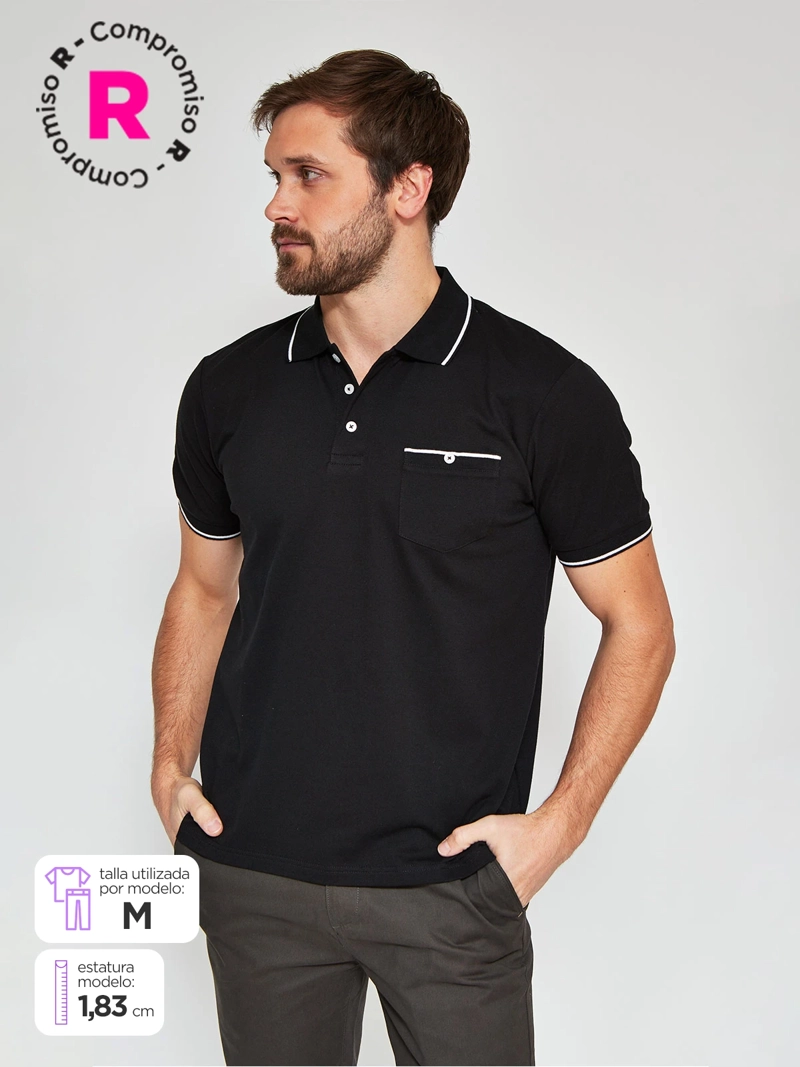POLERA MANGA CORTA ALGODÓN HOMBRE KENNETH STEVENS PIQUÉ - 1