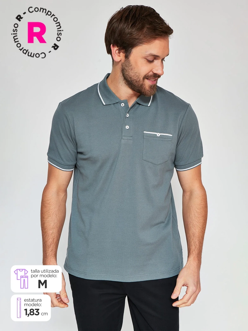 POLERA MANGA CORTA ALGODÓN HOMBRE KENNETH STEVENS PIQUÉ