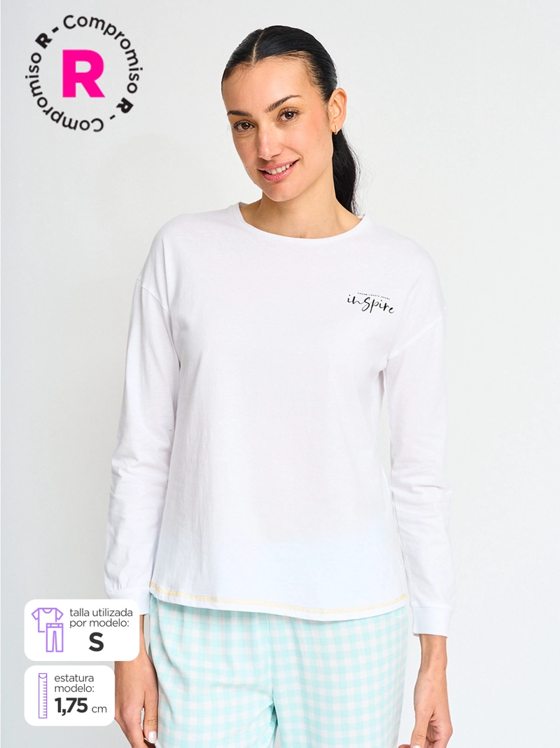 POLERA DE PIJAMA MANGA LARGA MUJER MARQUIS ALGODÓN
