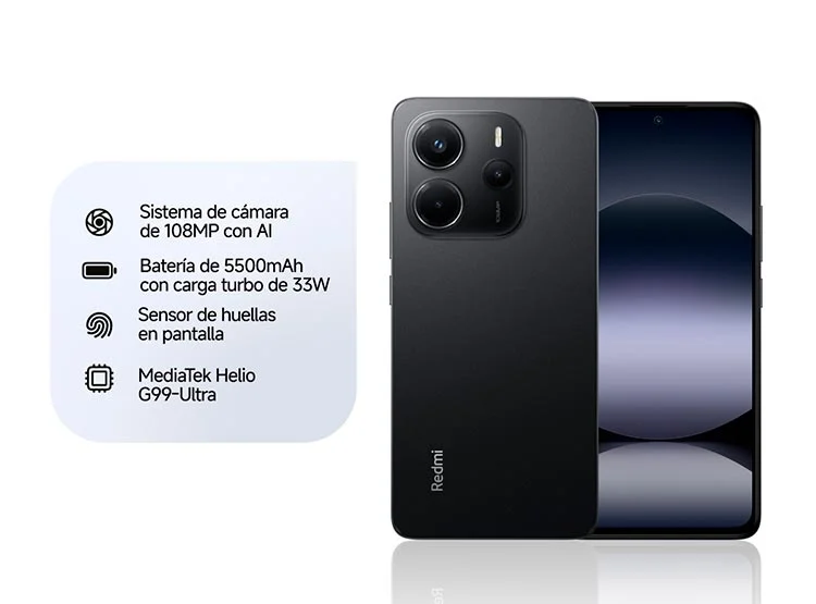 CELULAR XIAOMI REDMI NOTE 14 6.6" 256 GB 8 GB RAM 108MP(HM6)+ 2M DEPTH + 2M MACRO MP - 2