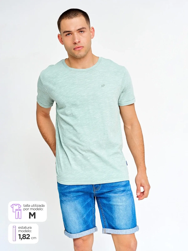 POLERA MANGA CORTA ALGODÓN HOMBRE ROBERT LEWIS BÁSICA - 1