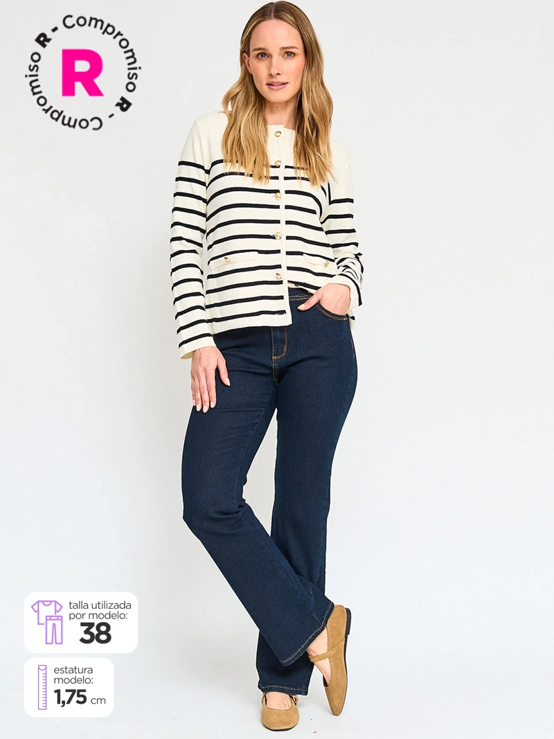 JEANS MUJER CACHAREL RECTO ALGODÓN  - 1