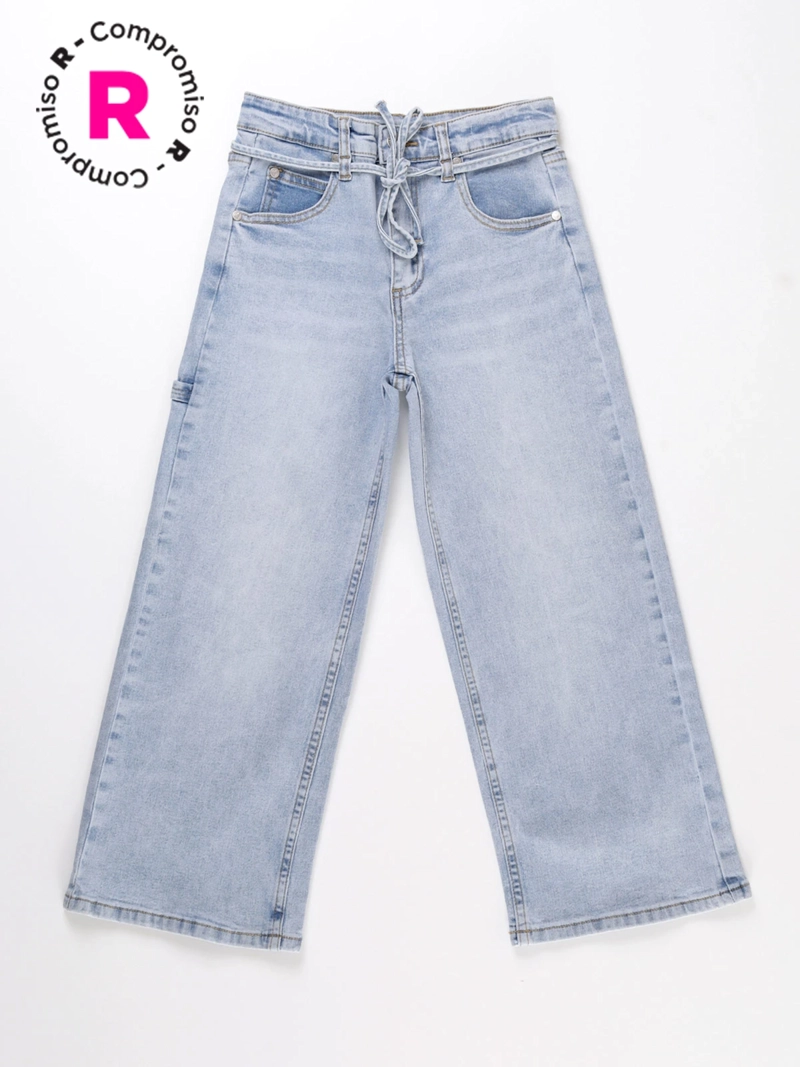 JEANS ALGODÓN WIDELEG NIÑA HARVEST CINTURÓN - 1