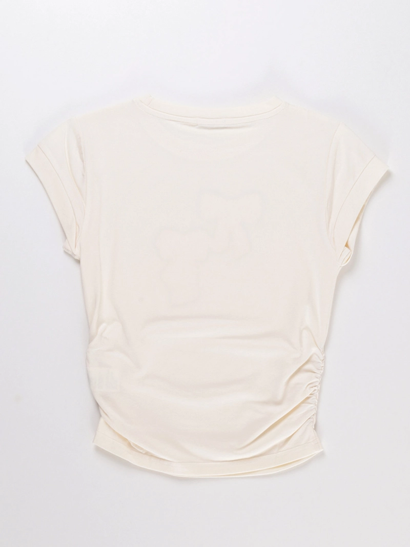 POLERA MANGA CORTA ALGODÓN NIÑA INDEX RECOGIDO - 2