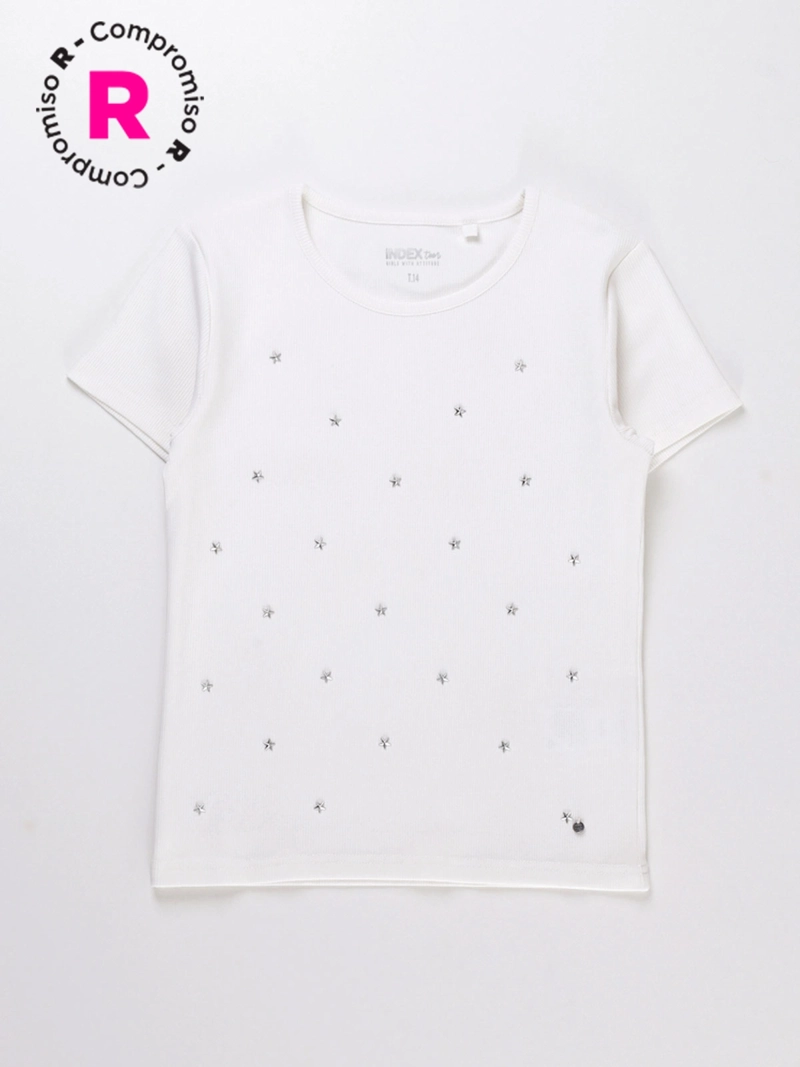 POLERA MANGA CORTA ALGODÓN NIÑA INDEX ESTRELLAS - 1