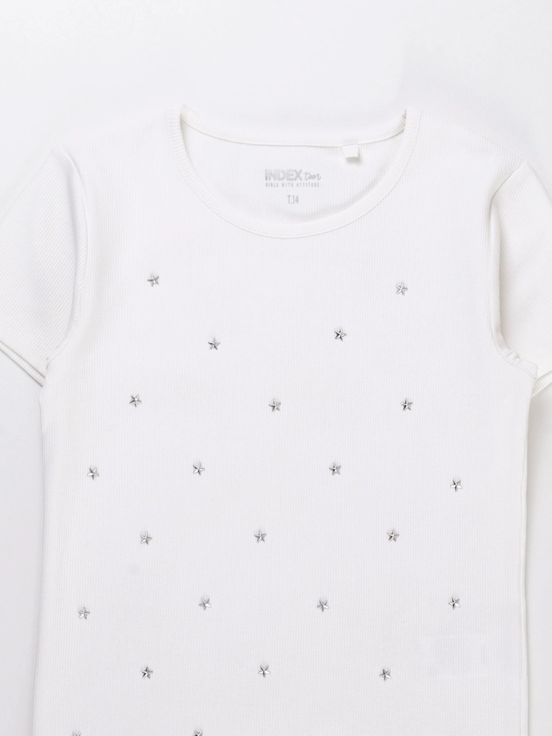 POLERA MANGA CORTA ALGODÓN NIÑA INDEX ESTRELLAS - 3