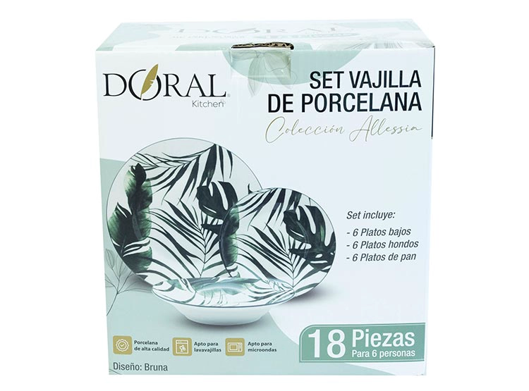 JUEGO DE VAJILLA DORAL BRUNA PORCELANA 18PZS - 4