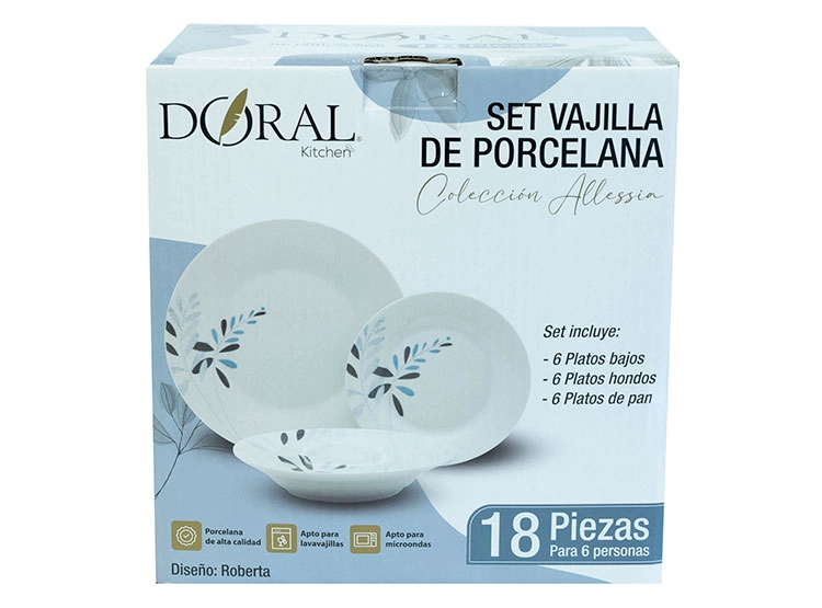 JUEGO DE VAJILLA DORAL ROBERTA PORCELANA 18PZS - 4