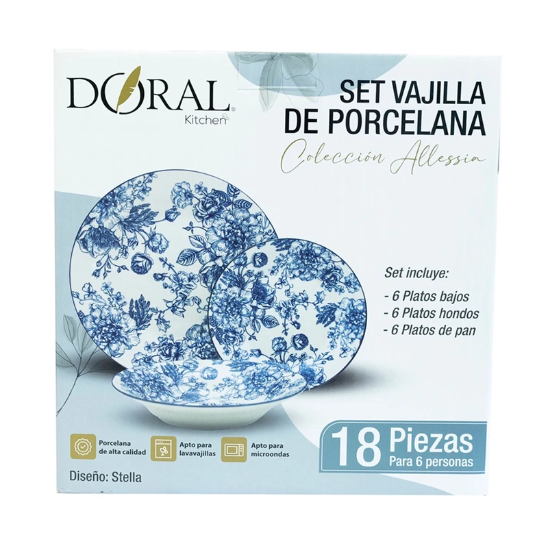 JUEGO DE VAJILLA DORAL PORCELANA STELLA 18 PZS - 4