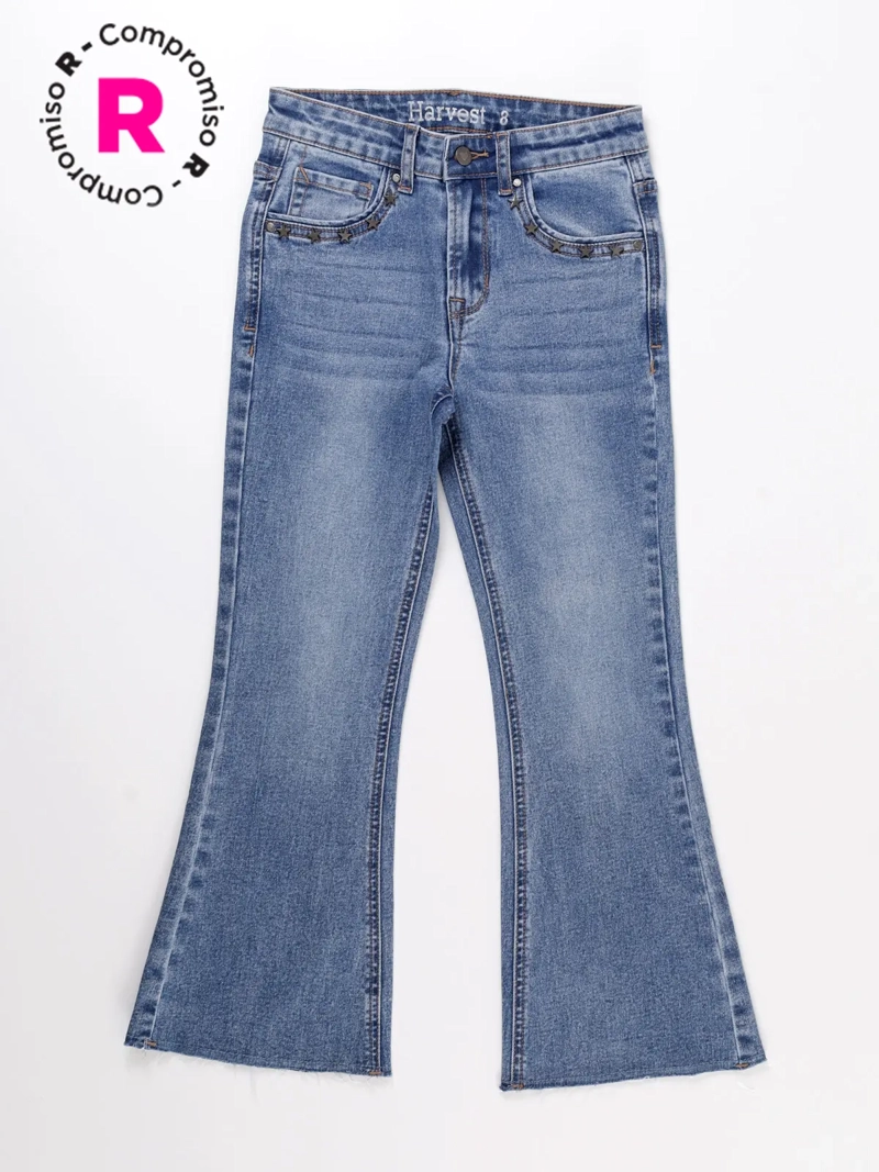 JEANS FLARE FIT NIÑA HARVEST CORAZONES - 1