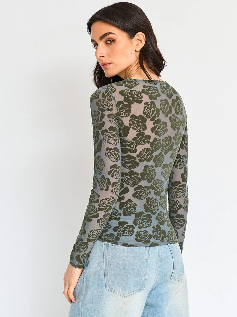 POLERA MANGA LARGA MUJER TATIENNE EFECTO TERCIOPELO - 2