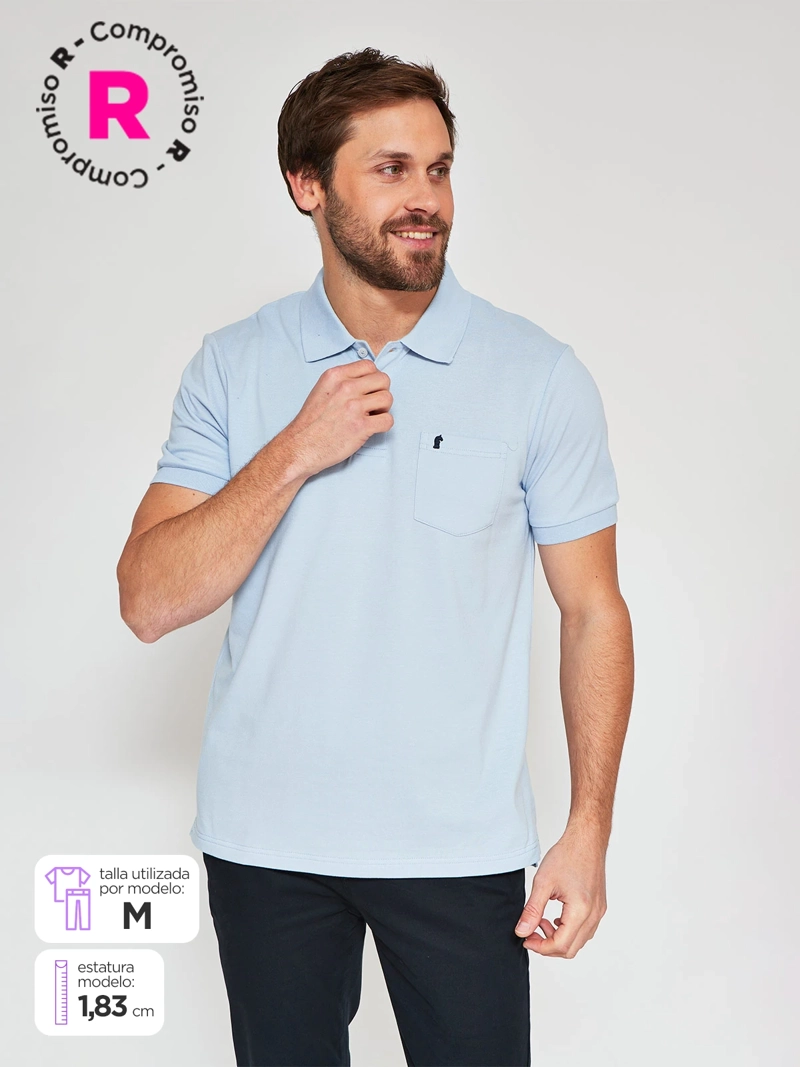 POLERA HOMBRE KENNETH STEVENS MANGA CORTA ALGODÓN PIQUÉ BÁSICA - 1